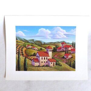 NEW TUSCANY ITALY ITALIAN COUNTRYSIDE ARTWORK PRINT BY GREG NEWBOLD